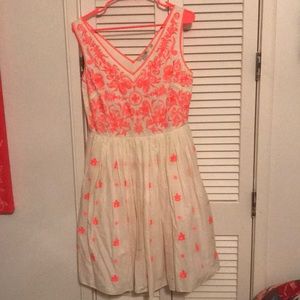 Boden Pink and Cream dress